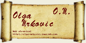 Olga Mrković vizit kartica